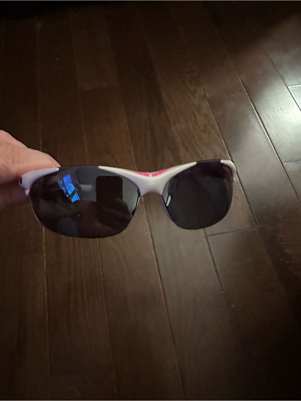 Never Worn Women's Sport Sunglasses - White and Pink Frames with Dark Lenses
